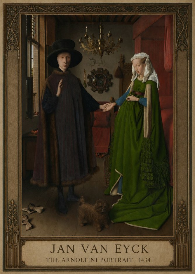 Jan van Eyck The Arnolfini Portrait IV No1 - Plakát