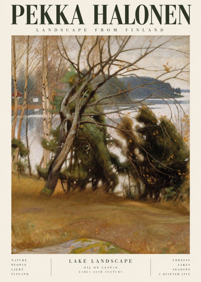 Pekka Halonen Lake Landscape No3 - Plakát