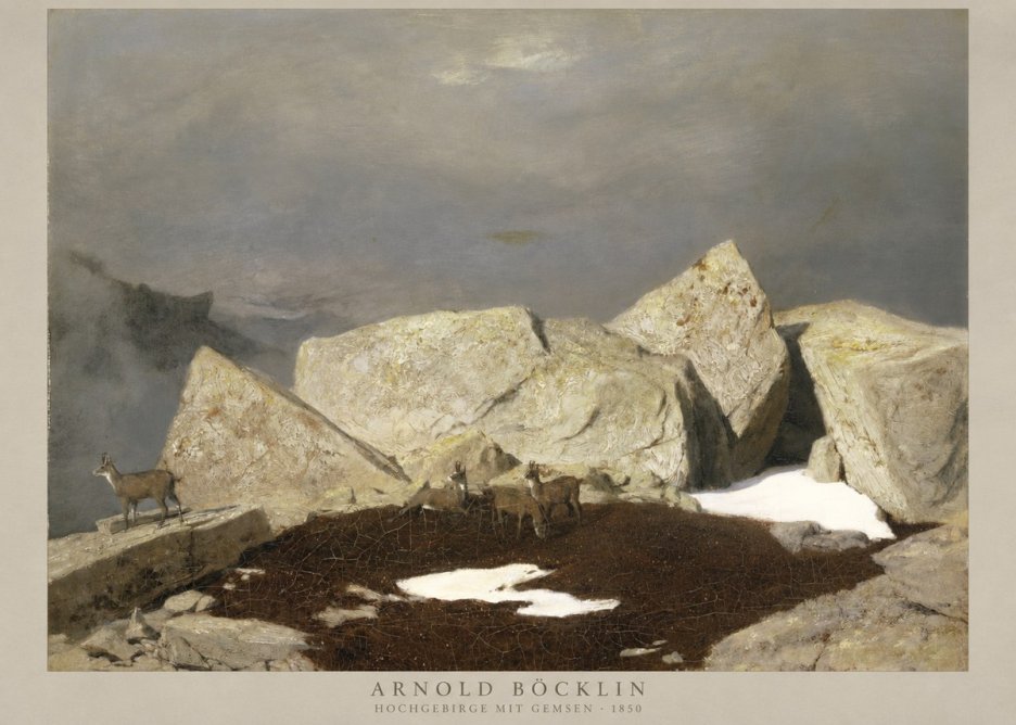 Arnold Böcklin Hochgebirge Mit Gemsen No2 - Plakát