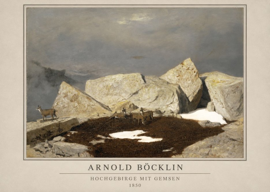 Arnold Böcklin Hochgebirge Mit Gemsen No3 - Plakát