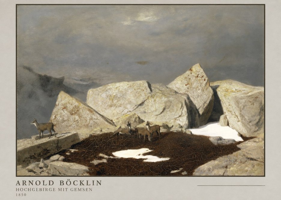 Arnold Böcklin Hochgebirge Mit Gemsen No4 - Plakát