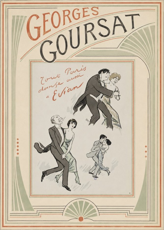Georges Goursat Tout Paris Danse Aussi À Evian No3 - Plakát