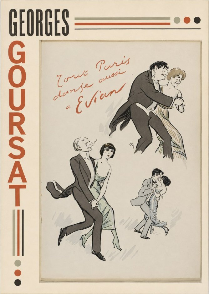 Georges Goursat Tout Paris Danse Aussi À Evian No5 - Plakát