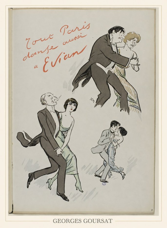 Georges Goursat Tout Paris Danse Aussi À Evian No6 - Plakát