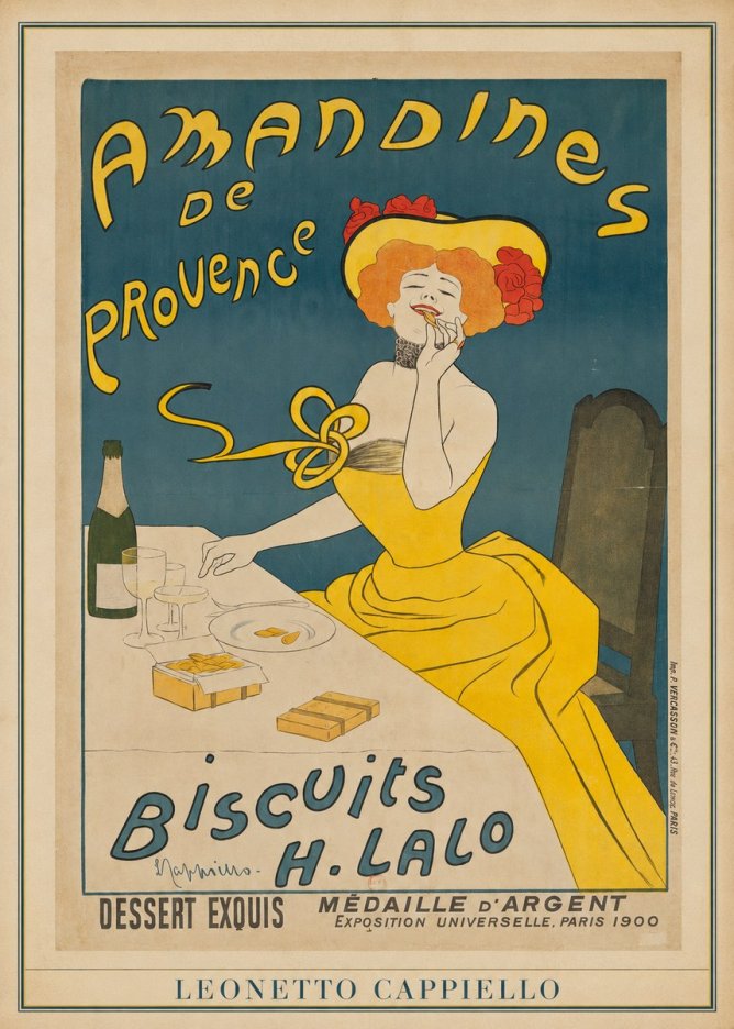 Leonetto Cappiello Amandines De Provence Biscuits H. Lalo II No3 - Plakát