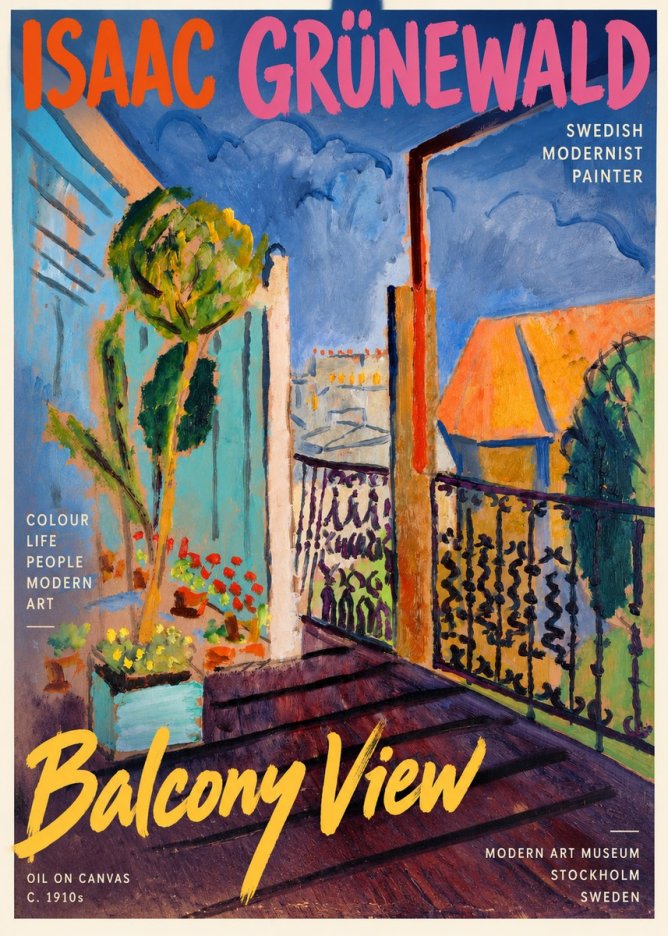 Isaac Grünewald The Balcony No4 - Plakát