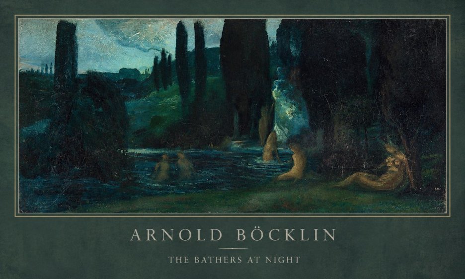 Arnold Böcklin The Bathers at Night No1 - Plakát