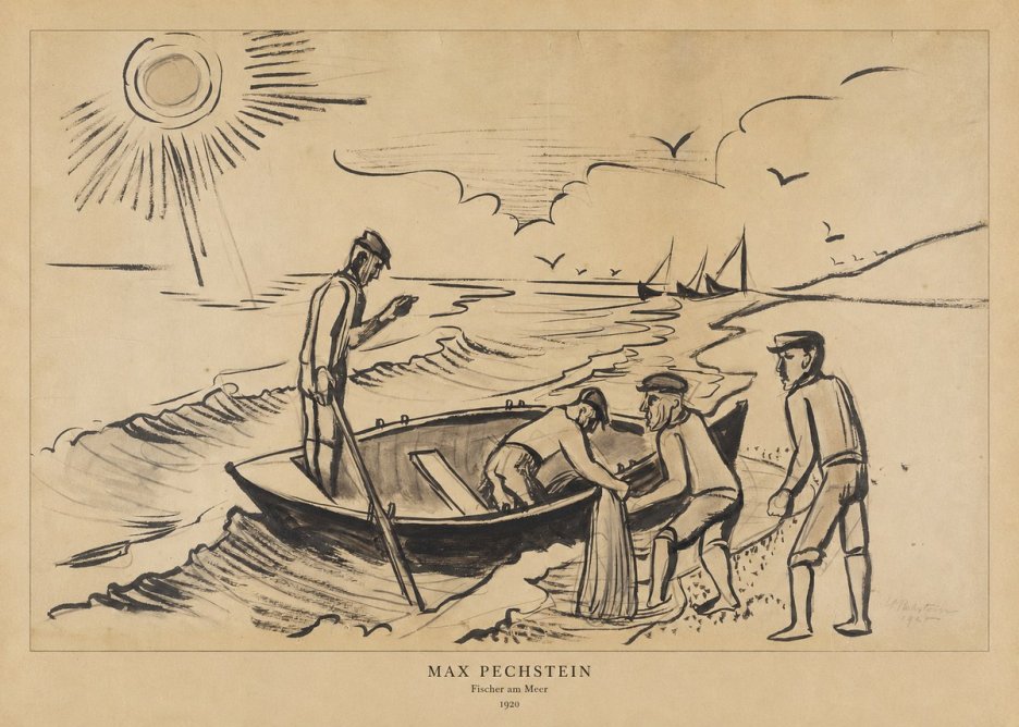 Max Pechstein Fischer Am Meer - 1920 No6 - Plakát