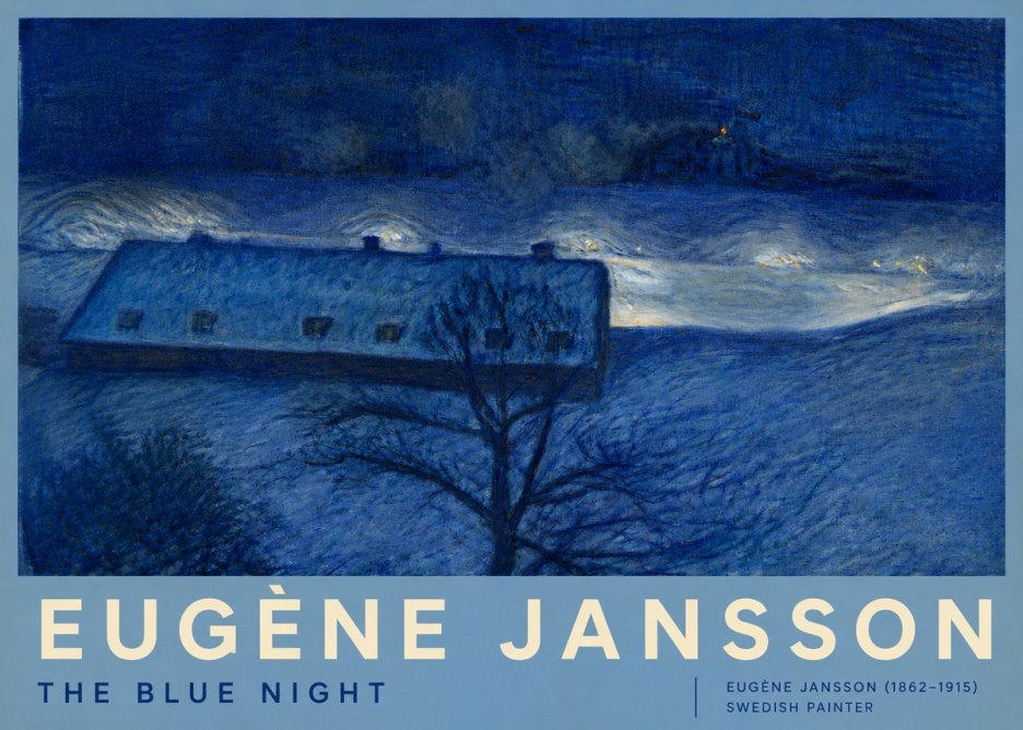 Eugène Jansson The Blue Night No3 - Plakát