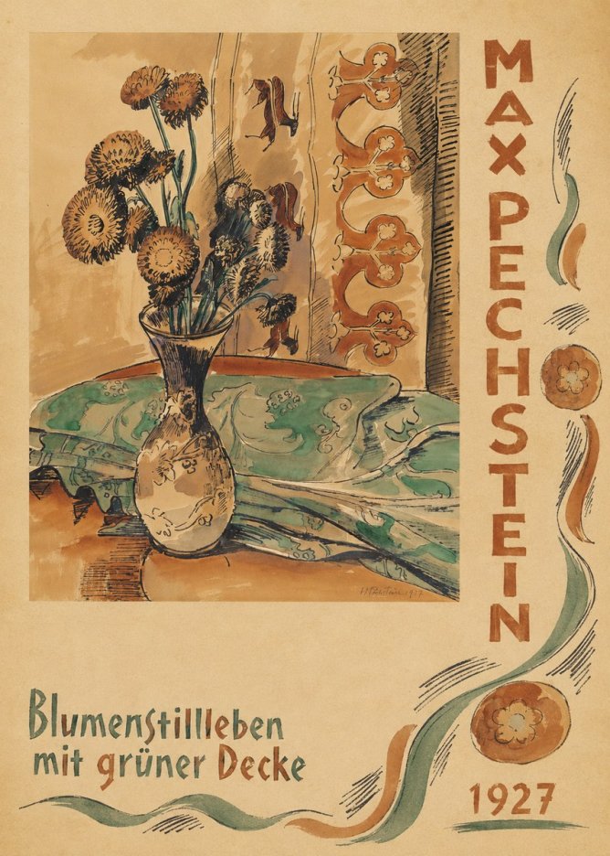 Max Pechstein Blumenstillleben Mit Grüner Decke No4 - Plakát