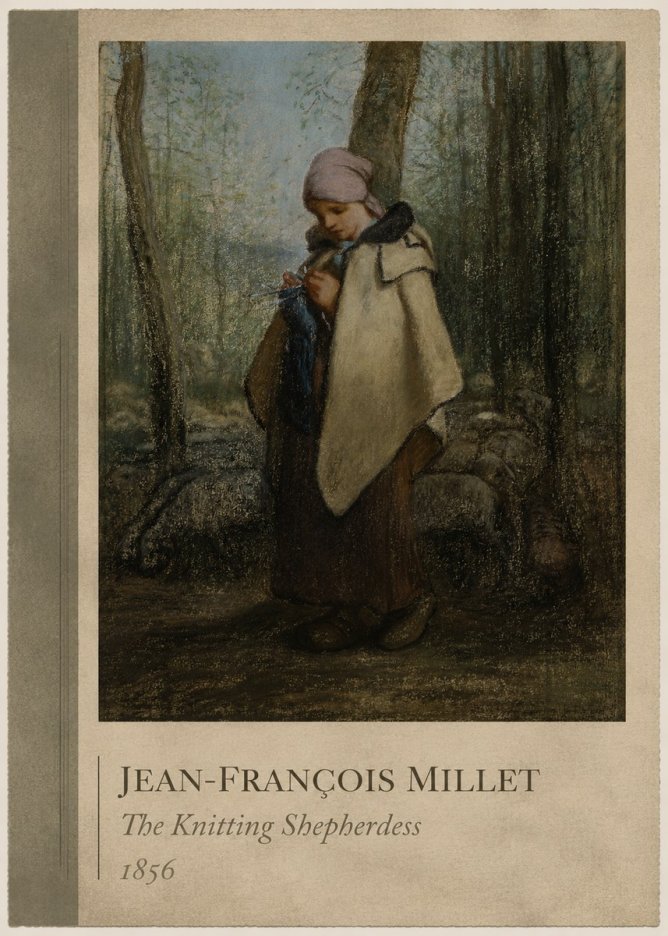 Jean-François Millet The Knitting Shepherdess · 1856 No2 - Plakát