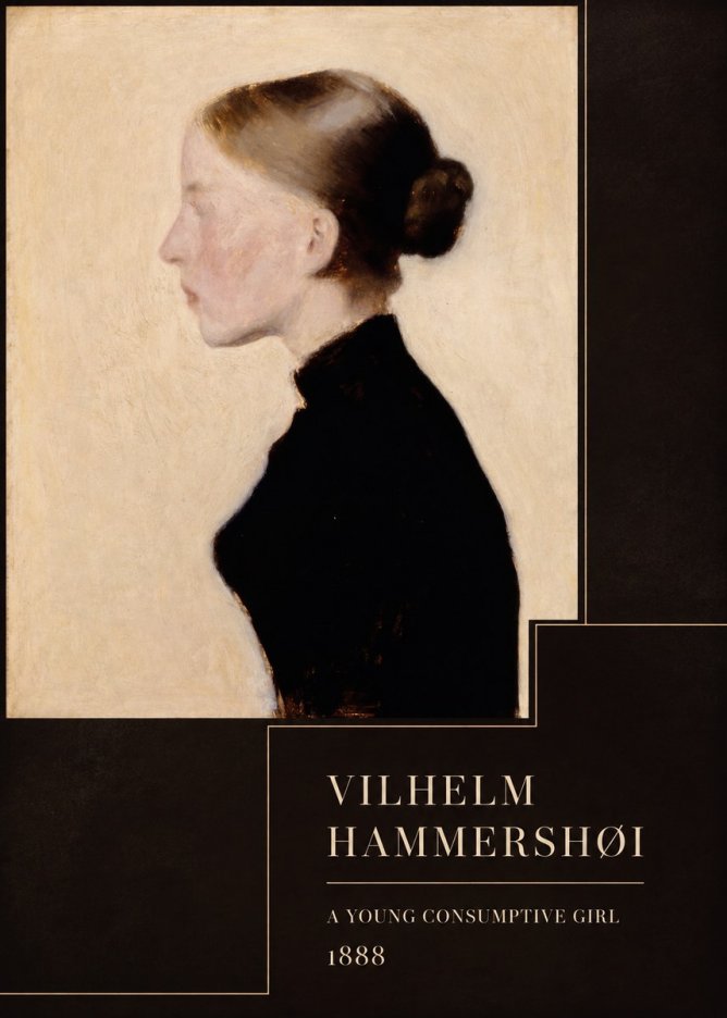Vilhelm Hammershøi A Young Consumptive Girl No4 - Plakát
