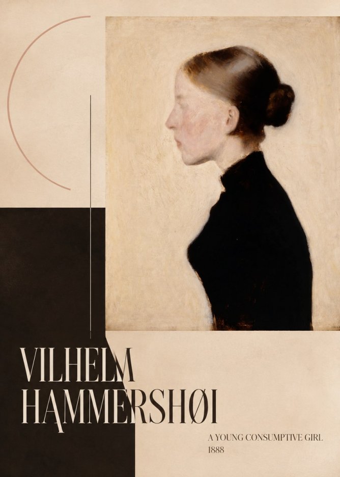 Vilhelm Hammershøi A Young Consumptive Girl No6 - Plakát