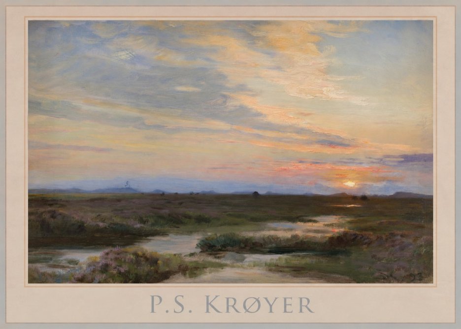P.S. Krøyer Moorland with Sunset No1 - Plakát