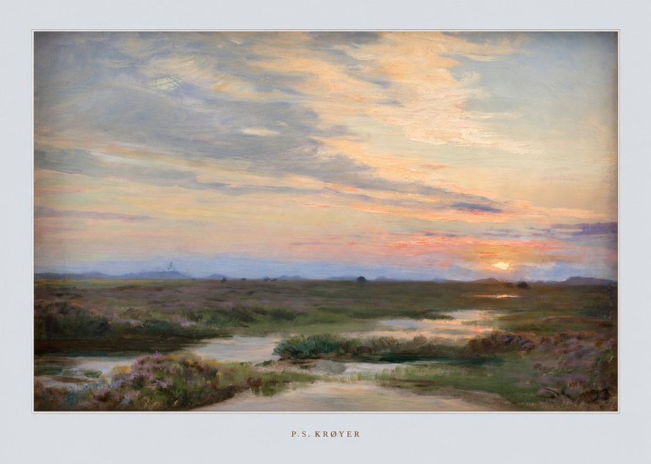 P.S. Krøyer Moorland with Sunset No5 - Plakát