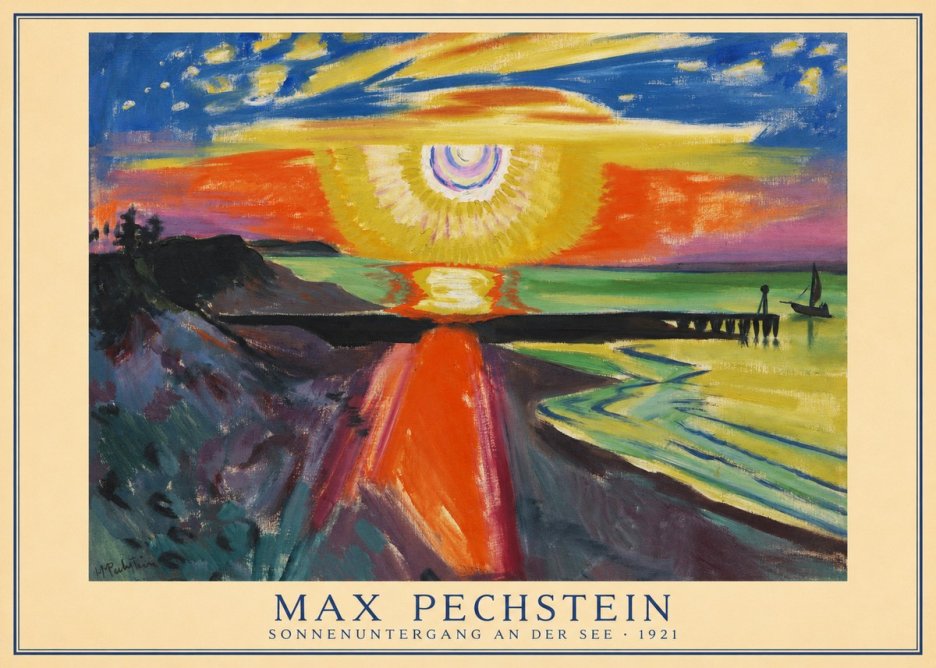 Max Pechstein Sonnenuntergang an Der See No3 - Plakát