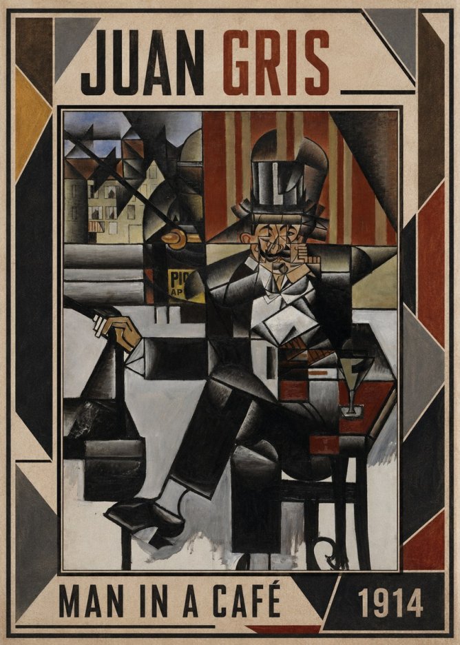 Juan Gris Man in a Café No1 - Plakát