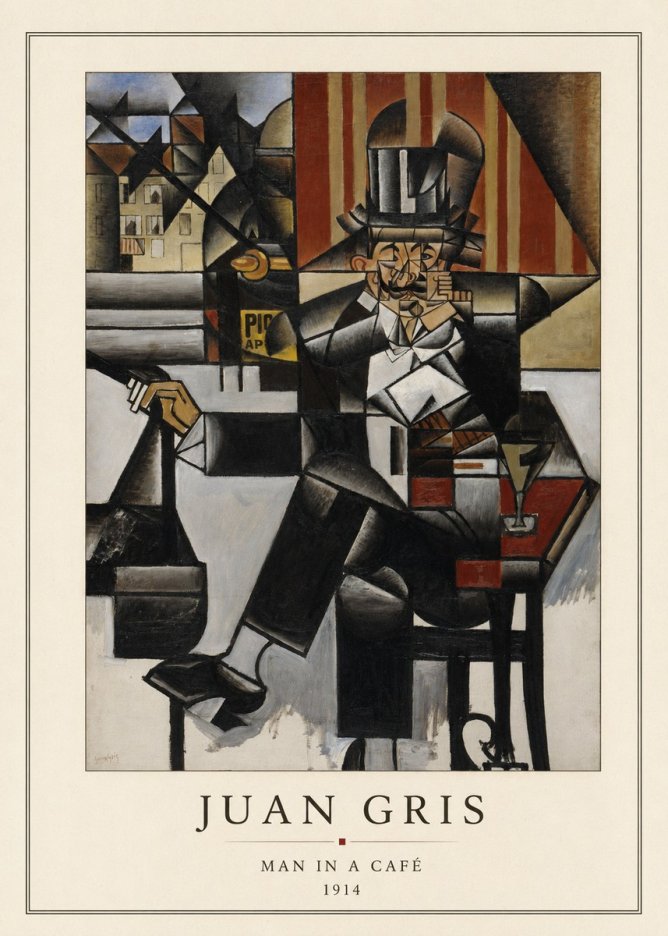 Juan Gris Man in a Café No3 - Plakát