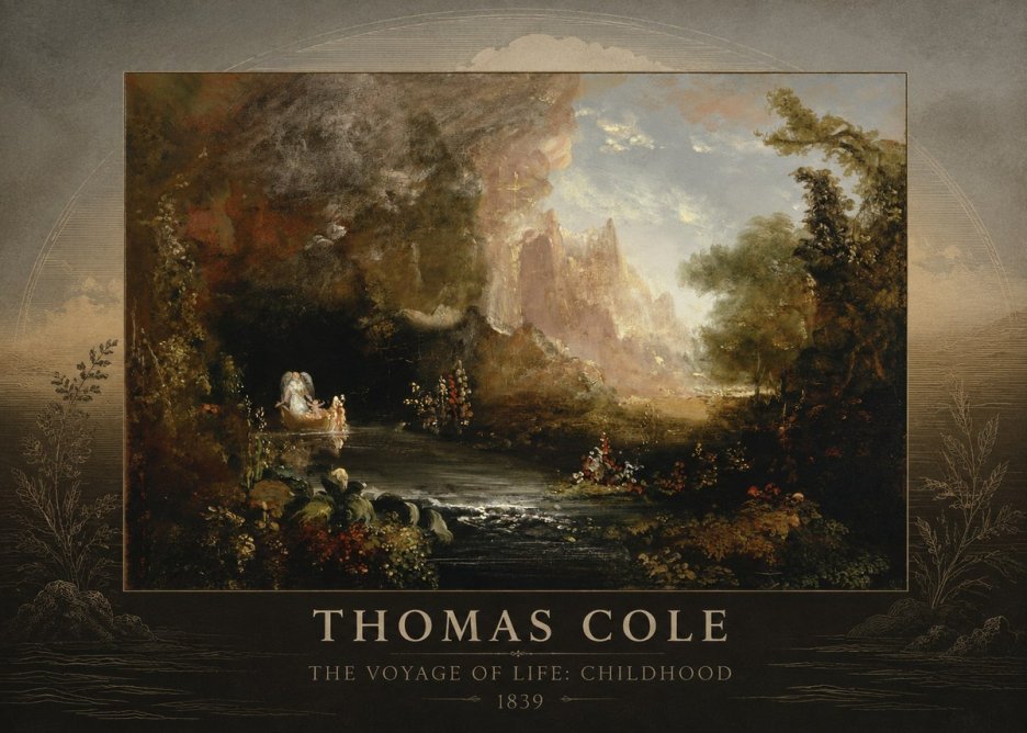 Thomas Cole The Voyage of Life: Childhood II No2 - Plakát