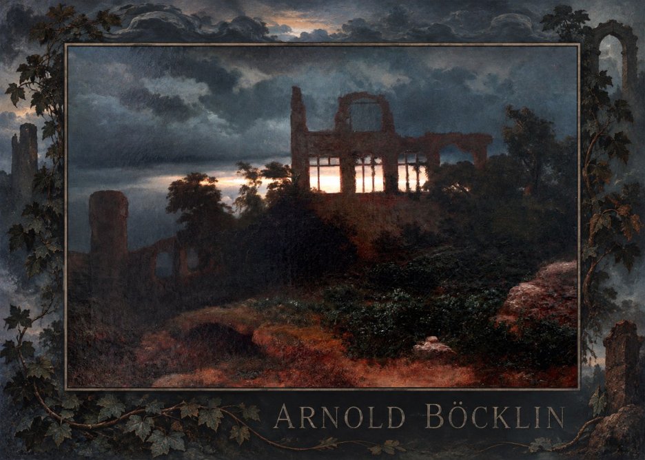 Arnold Böcklin Ruined Castle No4 - Plakát