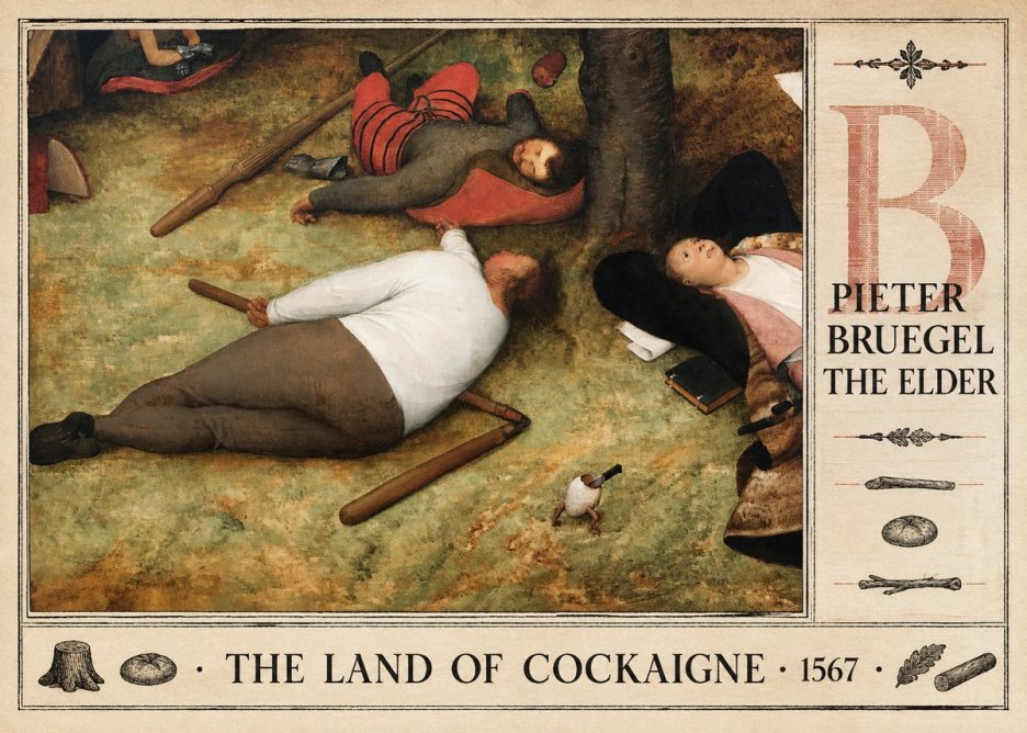 Pieter Bruegel The Land of Cockaigne I No4 - Plakát