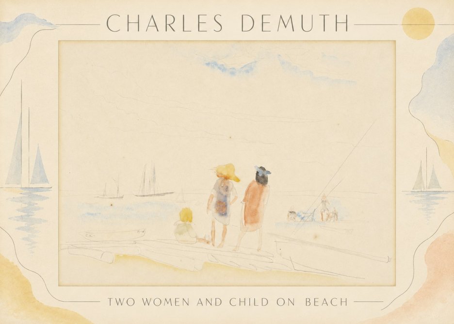 Charles Demuth Two Women and Child on Beach No3 - Plakát