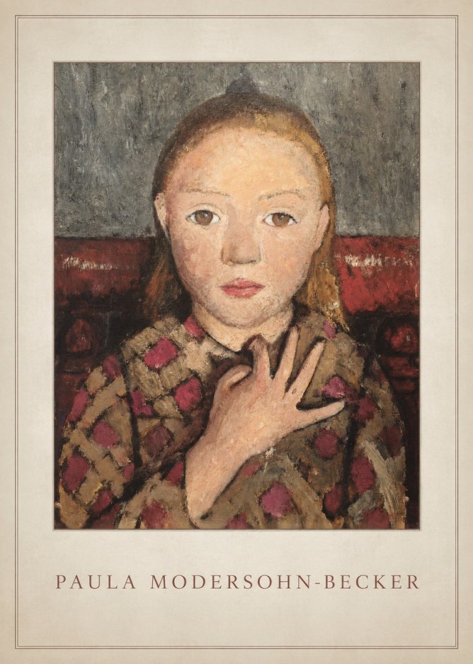 Paula Modersohn-Becker Girl in Checked Blouse No4 - Plakát