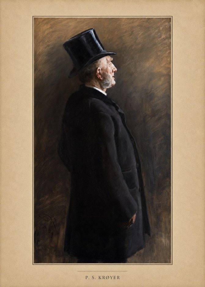P.S. Krøyer Portrait of a Man in a Top Hat No4 - Plakát