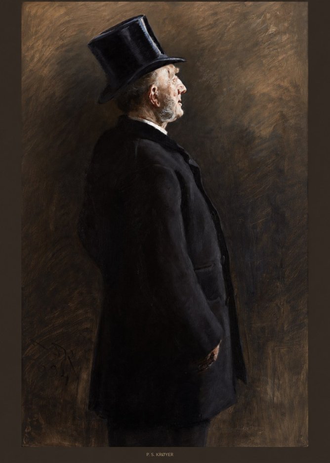 P.S. Krøyer Portrait of a Man in a Top Hat No6 - Plakát