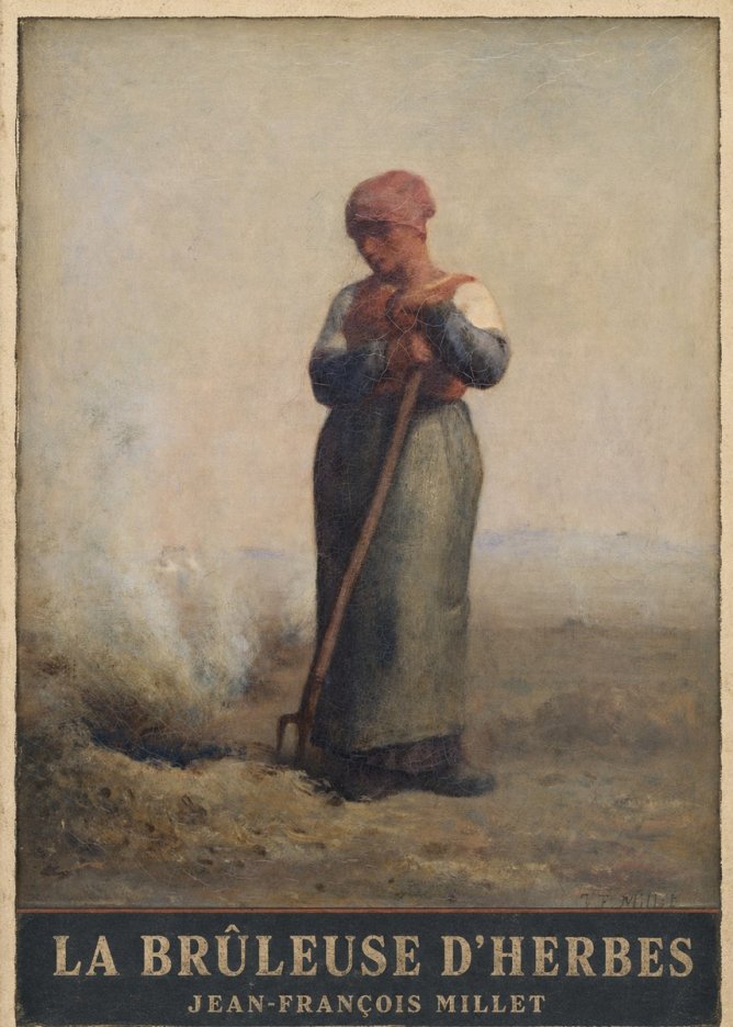Jean-François Millet La Brûleuse D'herbes No3 - Plakát