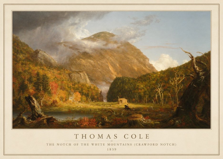 Thomas Cole The Notch of the White Mountains (Crawford Notch) No1 - Plakát