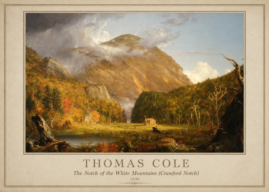 Thomas Cole The Notch of the White Mountains (Crawford Notch) No3 - Plakát