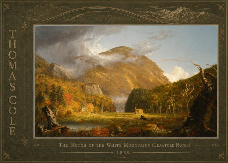 Thomas Cole The Notch of the White Mountains (Crawford Notch) No4 - Plakát