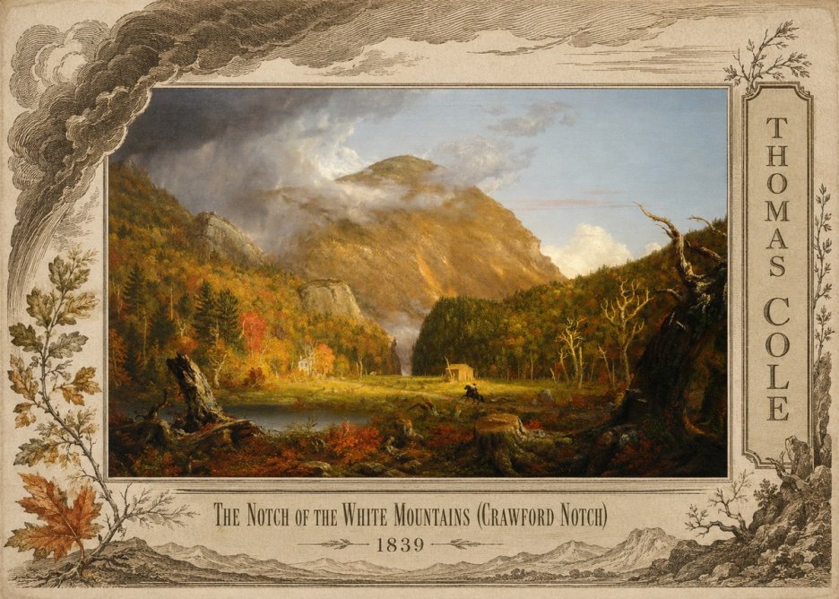 Thomas Cole The Notch of the White Mountains (Crawford Notch) No5 - Plakát
