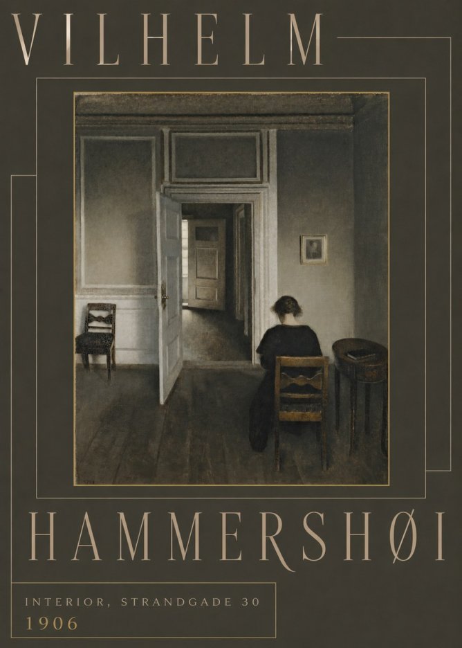 Vilhelm Hammershøi Interior, Strandgade 30 II No6 - Plakát