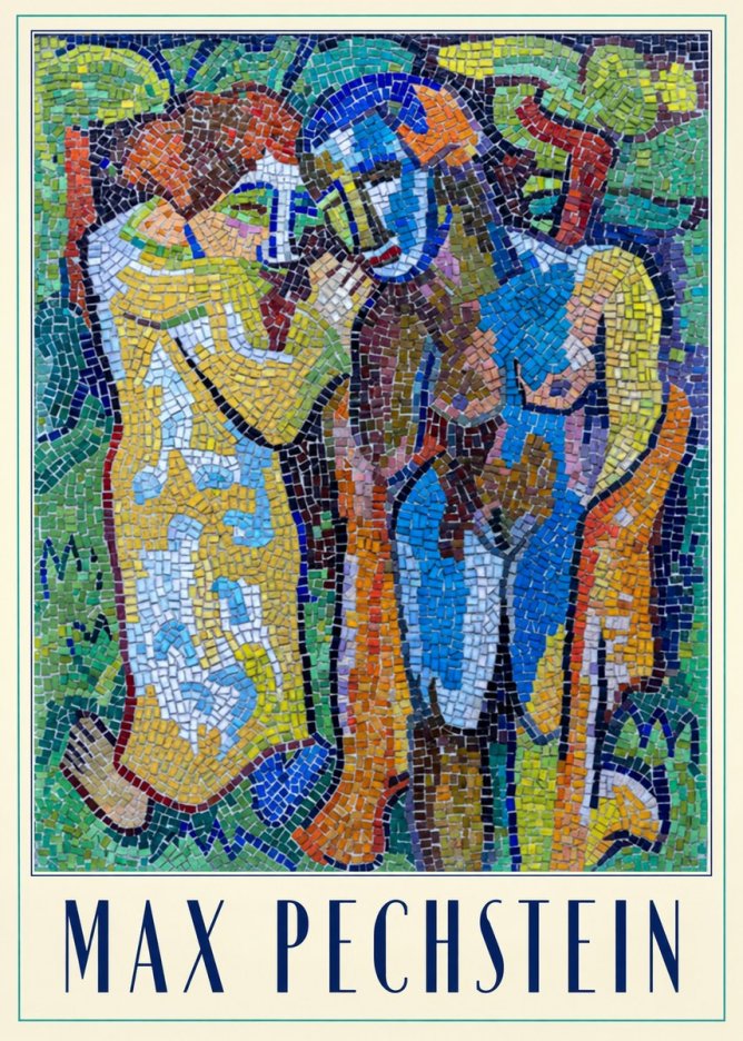 Max Pechstein Couple in Mosaic No2 - Plakát