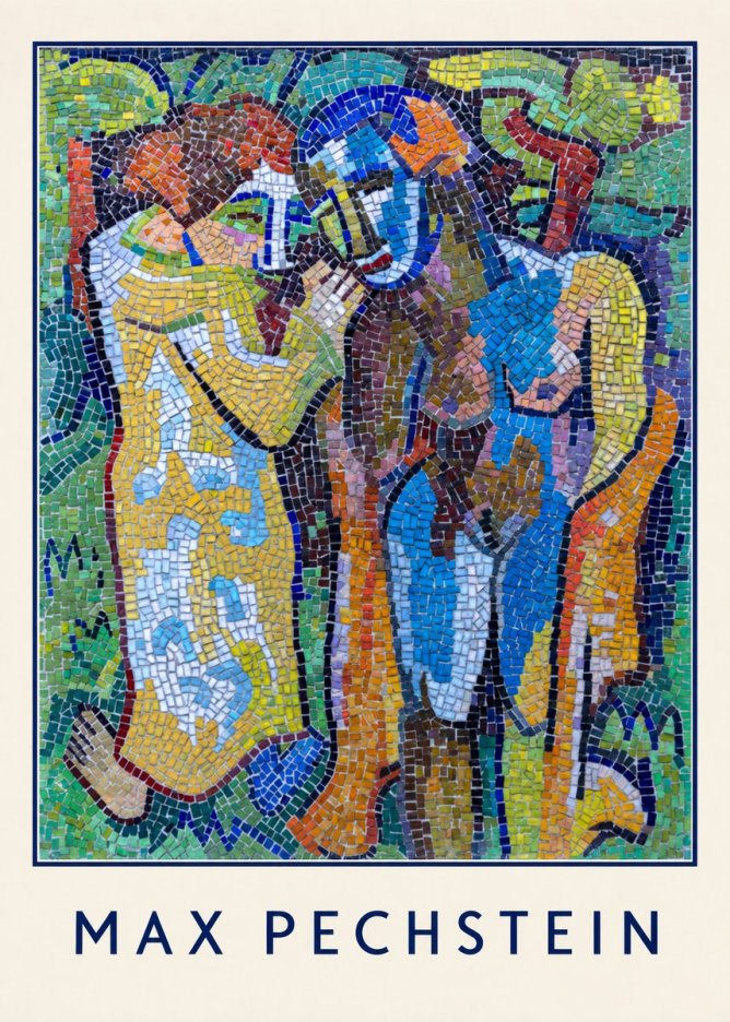 Max Pechstein Couple in Mosaic No4 - Plakát