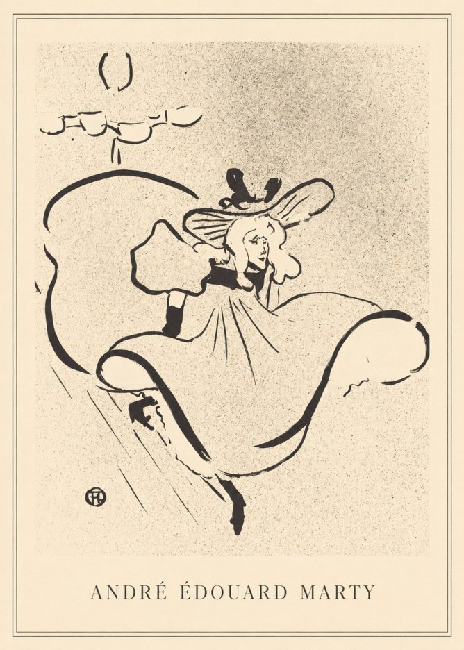 André Édouard Marty Elegant Woman with Hat No2 - Plakát