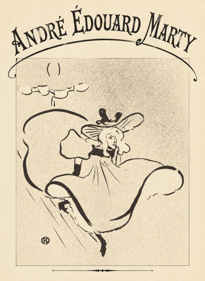 André Édouard Marty Elegant Woman with Hat No4 - Plakát