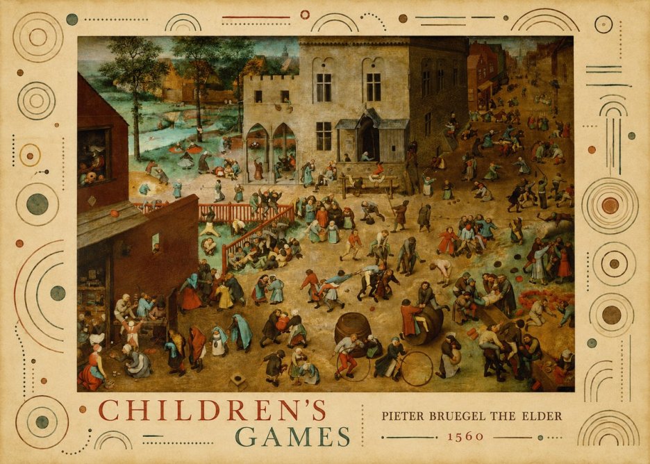 Pieter Bruegel Children's Games II No3 - Plakát