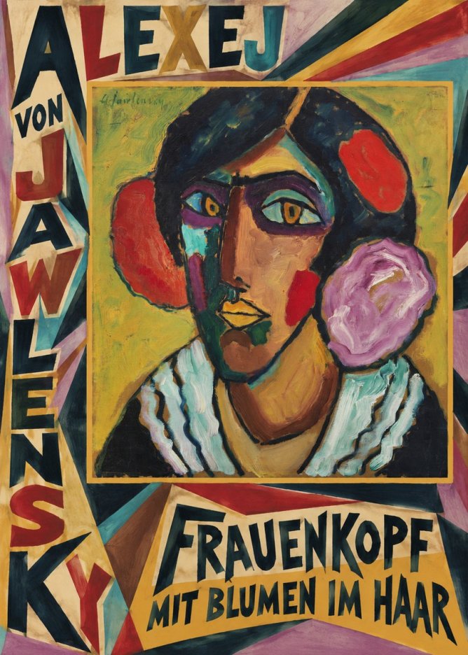 Alexej von Jawlensky Frauenkopf Mit Blumen Im Haar No6 - Plakát
