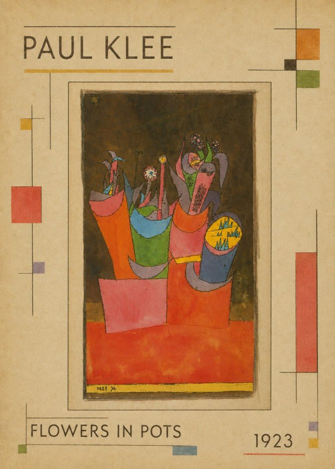 Paul Klee Flowers in Pots No1 - Plakát