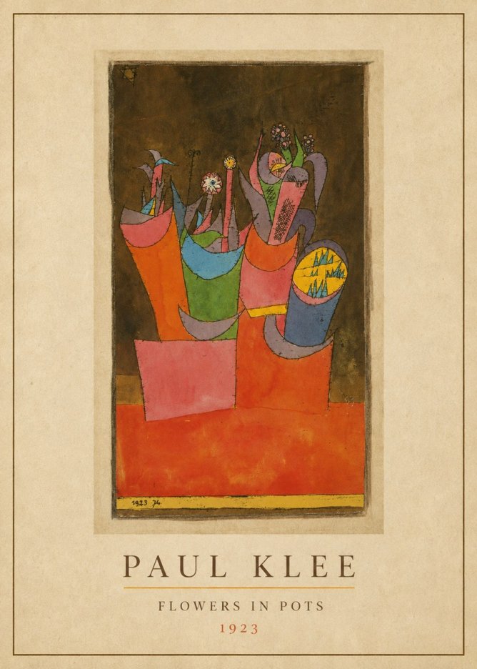 Paul Klee Flowers in Pots No4 - Plakát