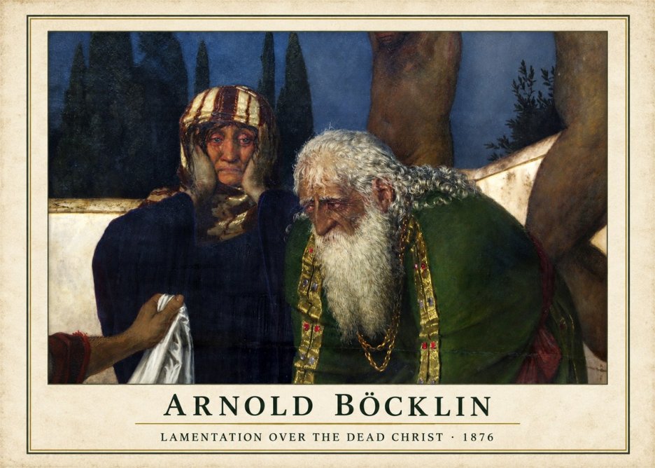 Arnold Böcklin Lamentation over the Dead Christ No1 - Plakát
