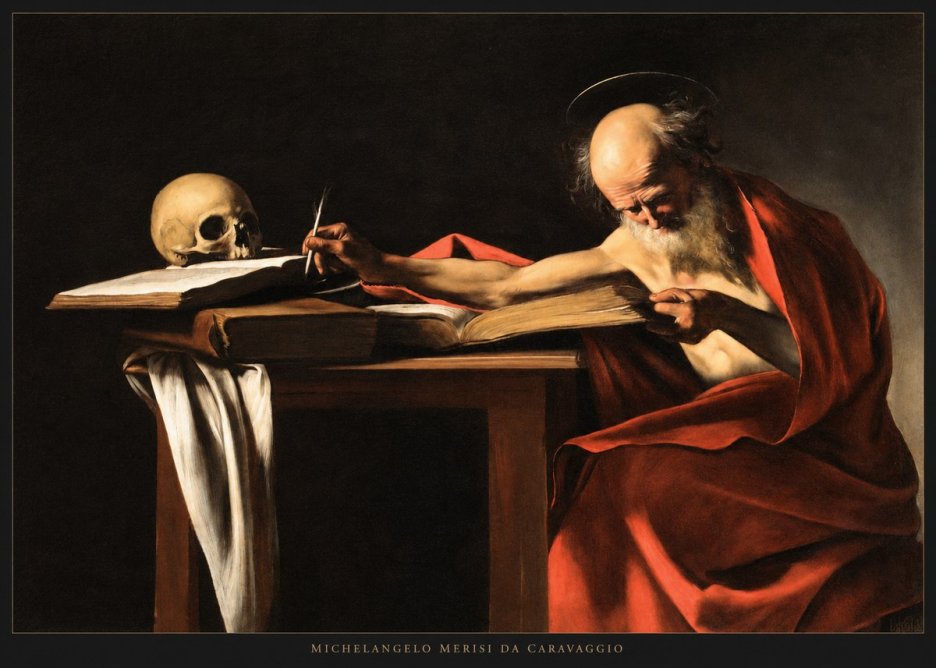 Michelangelo Merisi da Caravaggio Saint Jerome Writing II No5 - Plakát