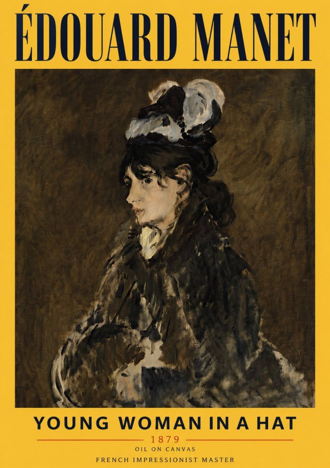 Édouard Manet Young Woman in a Hat I No6 - Plakát