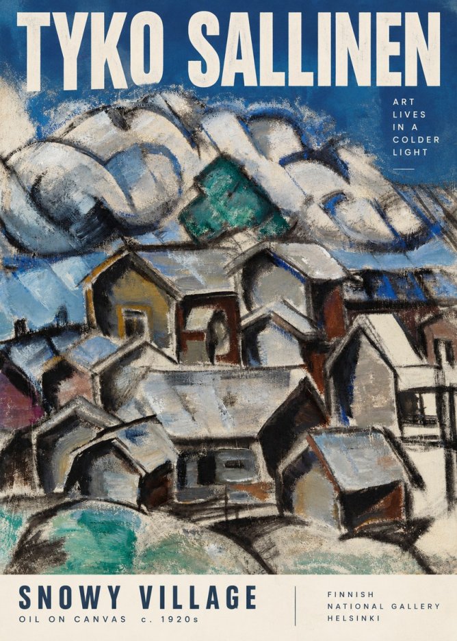 Tyko Sallinen Snowy Village No2 - Plakát