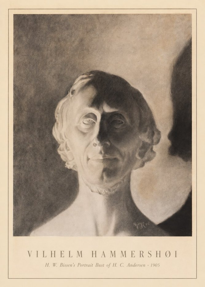 Vilhelm Hammershøi H. W. Bissen's Portrait Bust of H. C. Andersen No1 - Plakát