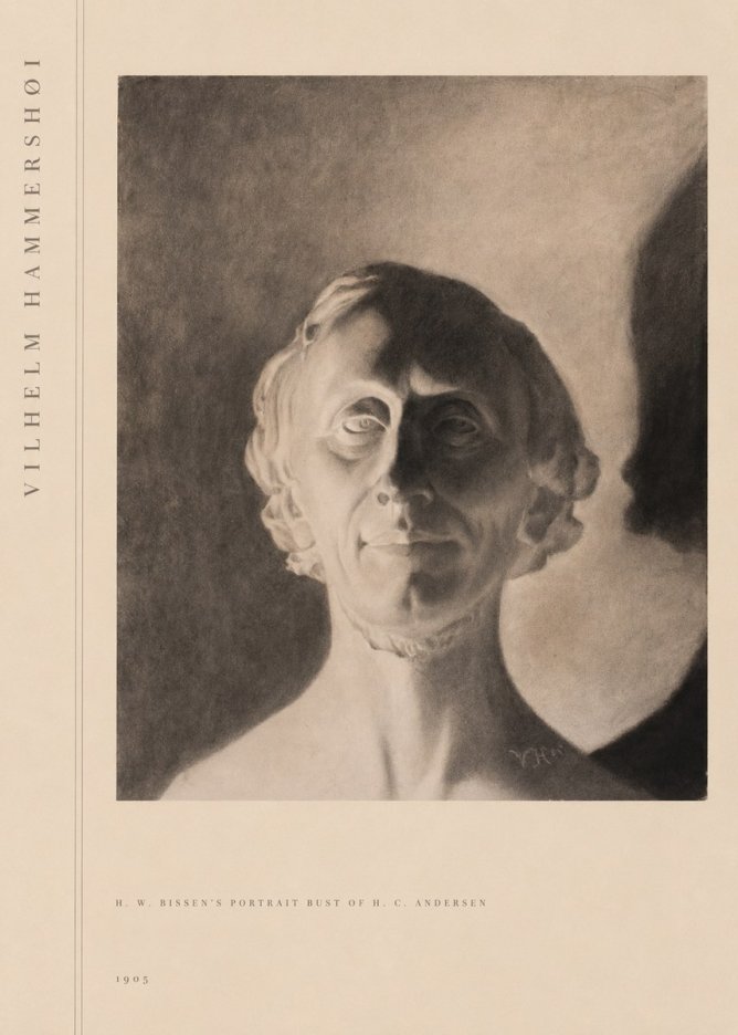 Vilhelm Hammershøi H. W. Bissen's Portrait Bust of H. C. Andersen No5 - Plakát