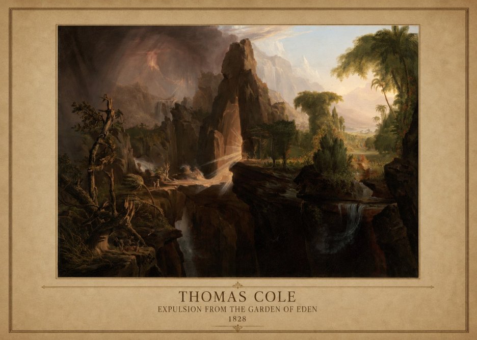 Thomas Cole Expulsion from the Garden of Eden II No1 - Plakát